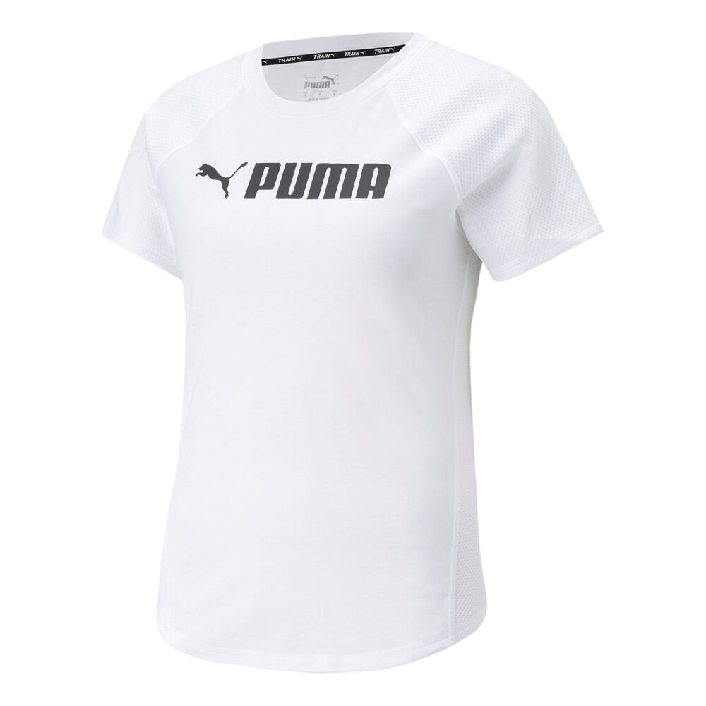 Puma Fit Logo T-Shirt Damen - Weiß, Schwarz, Größe XS