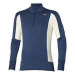 Mizuno Bekleidung Mizuno Warmalite HZ Laufshirt Herren - dunkelblau, creme