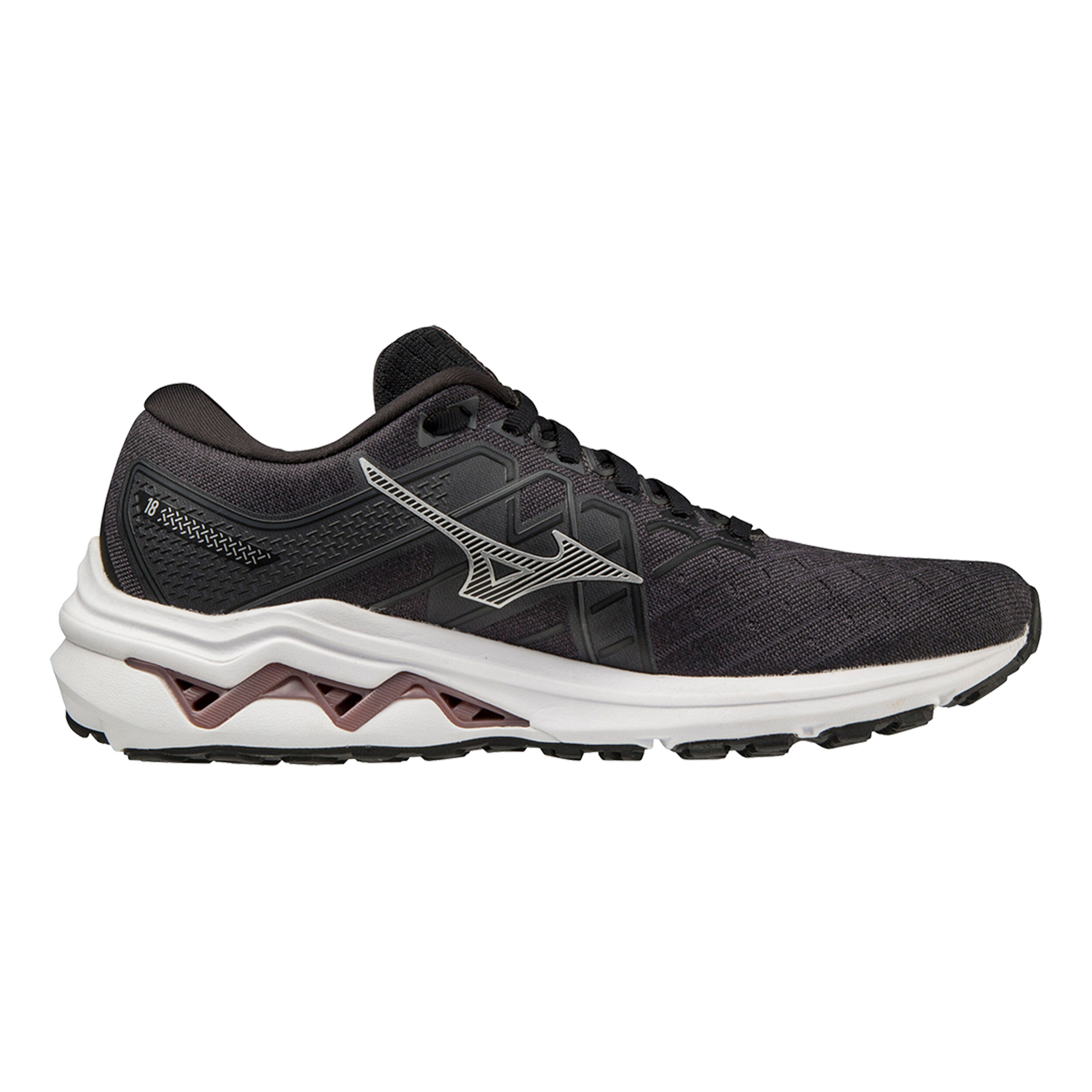 Mizuno Wave Inspire 18 Stabilit tsschuh Damen Schwarz Silber