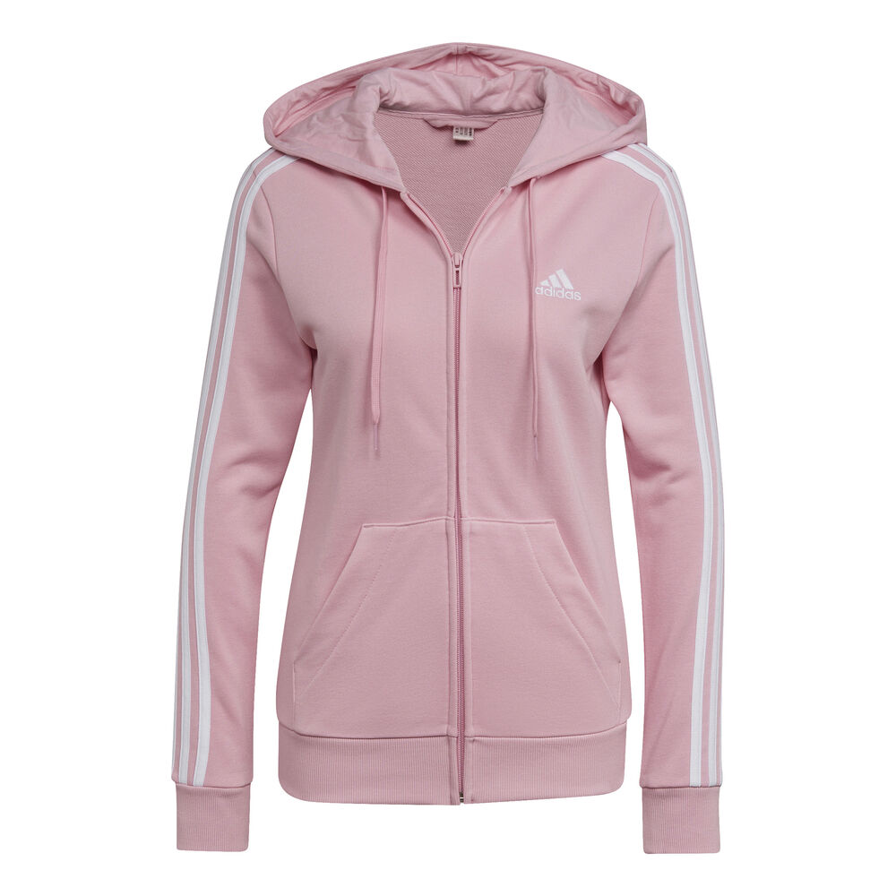 adidas 3 Stripes French Terry Sweatjacke Damen - Pink, Größe XS