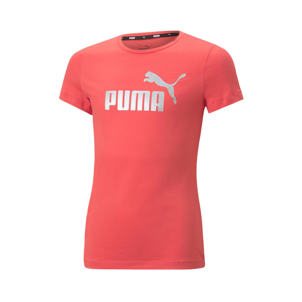 Puma Essential + Logo T-Shirt Kinder - Rosa, Silber, Größe XS
