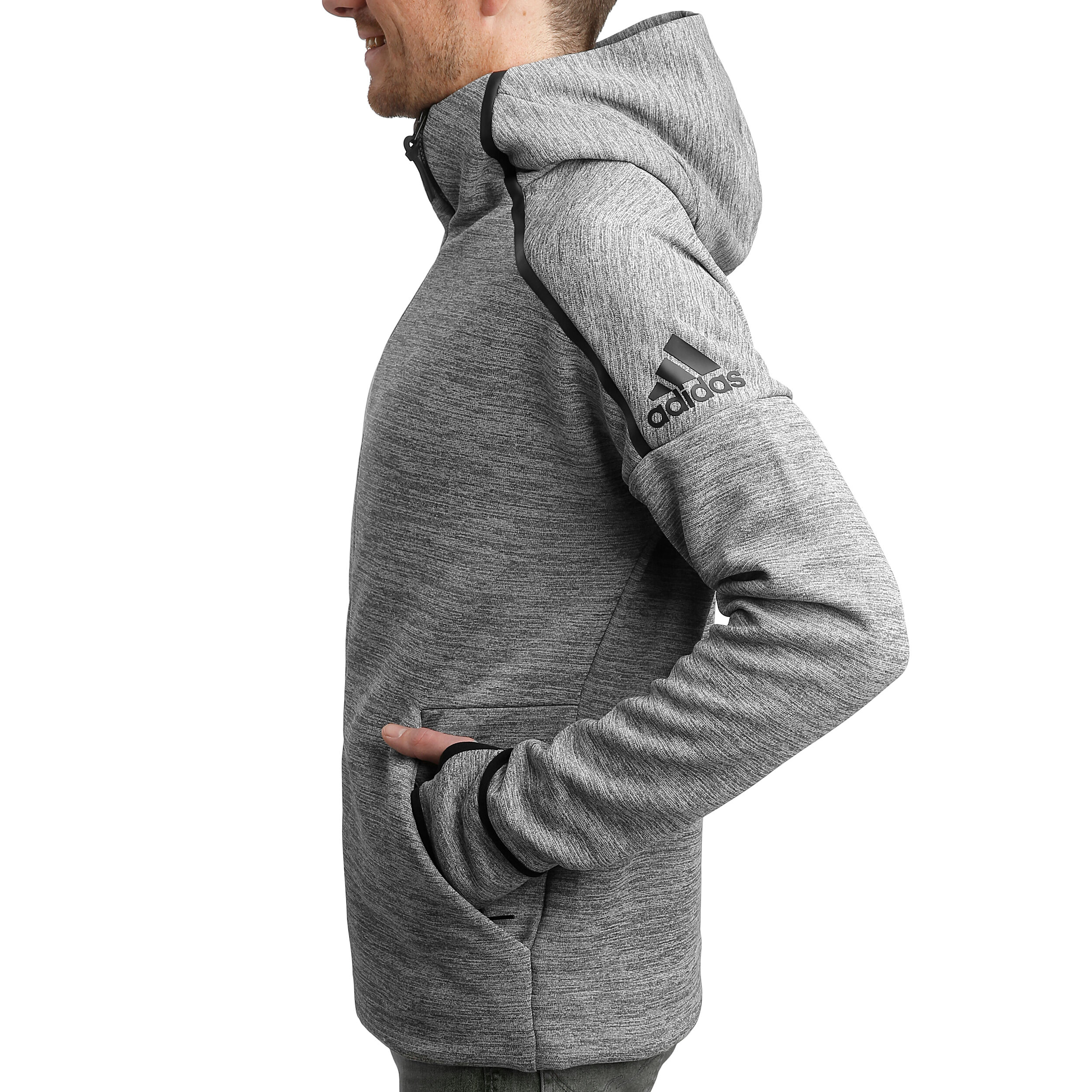 adidas Z.N.E. Fast Release Zipper Sweatjacke Herren Grau Schwarz online kaufen Running Point AT