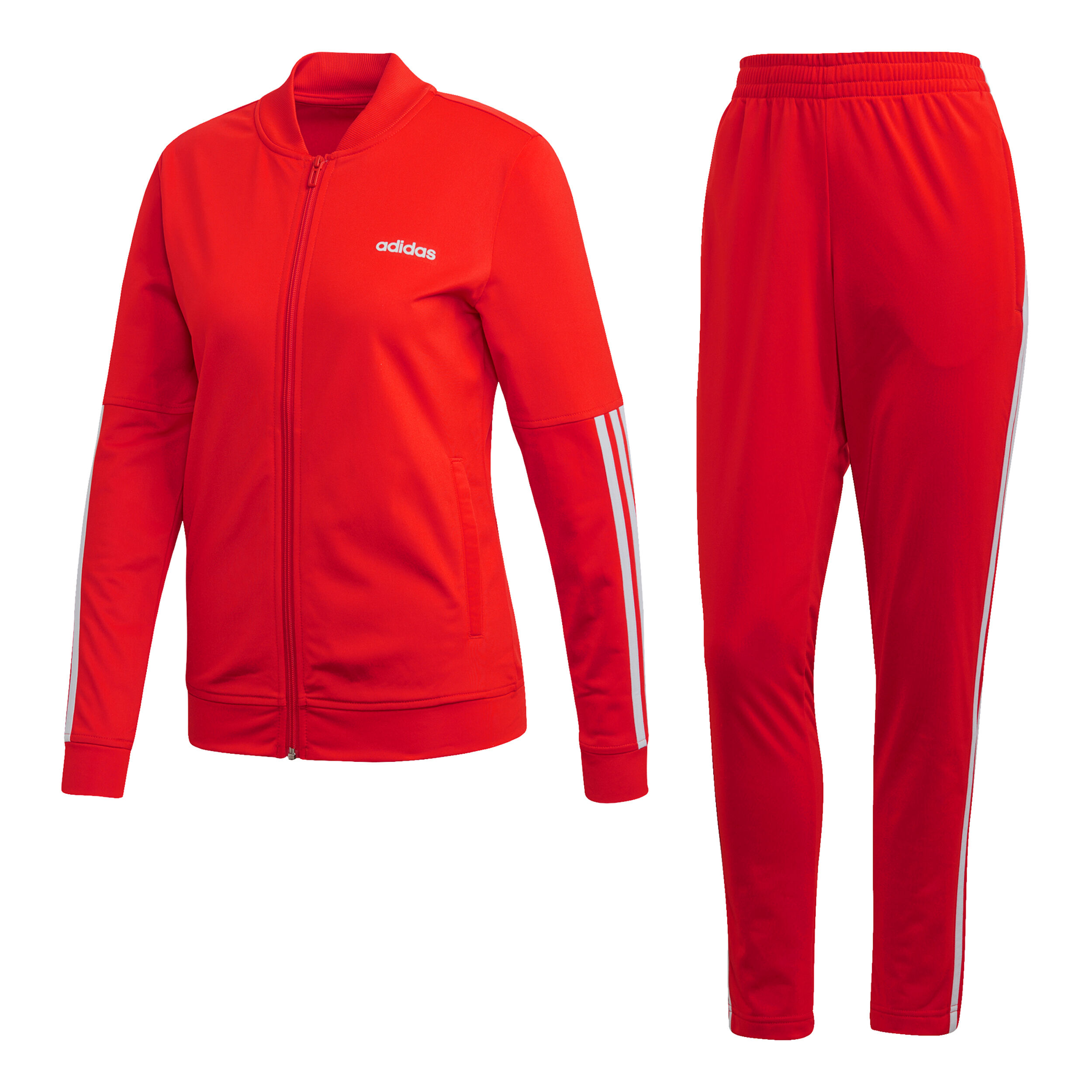 adidas Back2Basic 3 Stripes Trainingsanzug Damen Rot WeiB online kaufen Running Point AT
