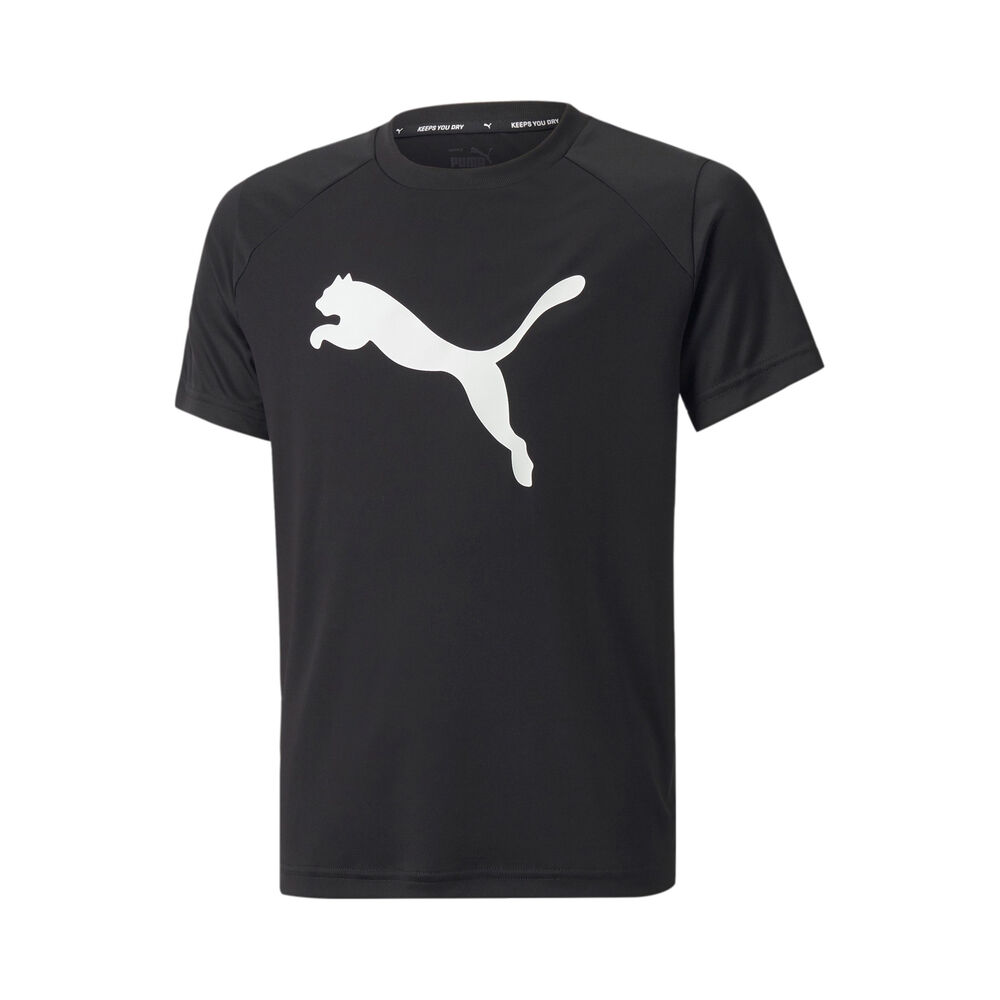 Puma Active Sports Cat Poly T-Shirt Kinder - Schwarz, Weiß, Größe XXL