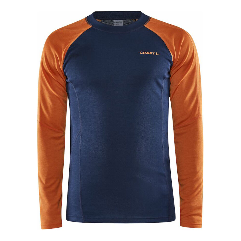 Craft Core Warm Baselayer Lauftop Herren - Dunkelblau, Orange, Größe XL