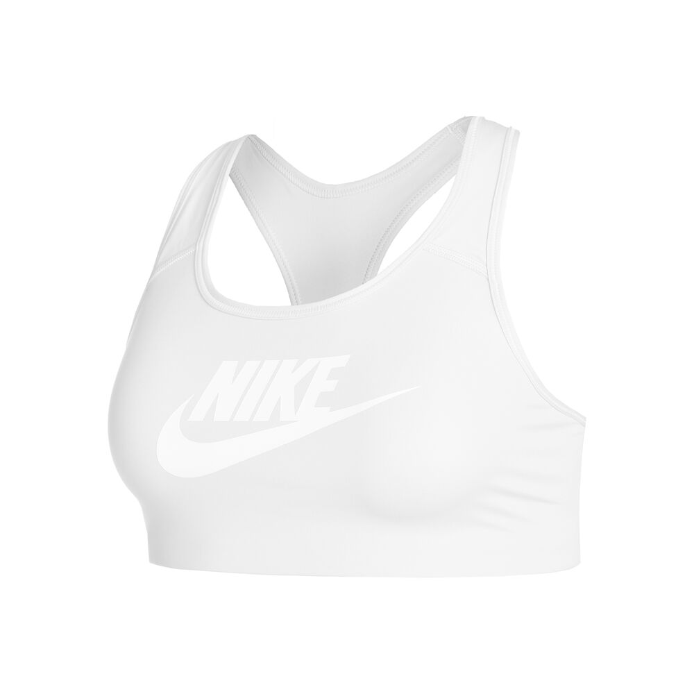 Nike Dri-Fit Swoosh Club Futura GX Sport-BH Damen - Weiß, Größe L