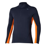 Mizuno Bekleidung Mizuno Tech Thermal Charge Half Zip Laufshirt Herren-Blau