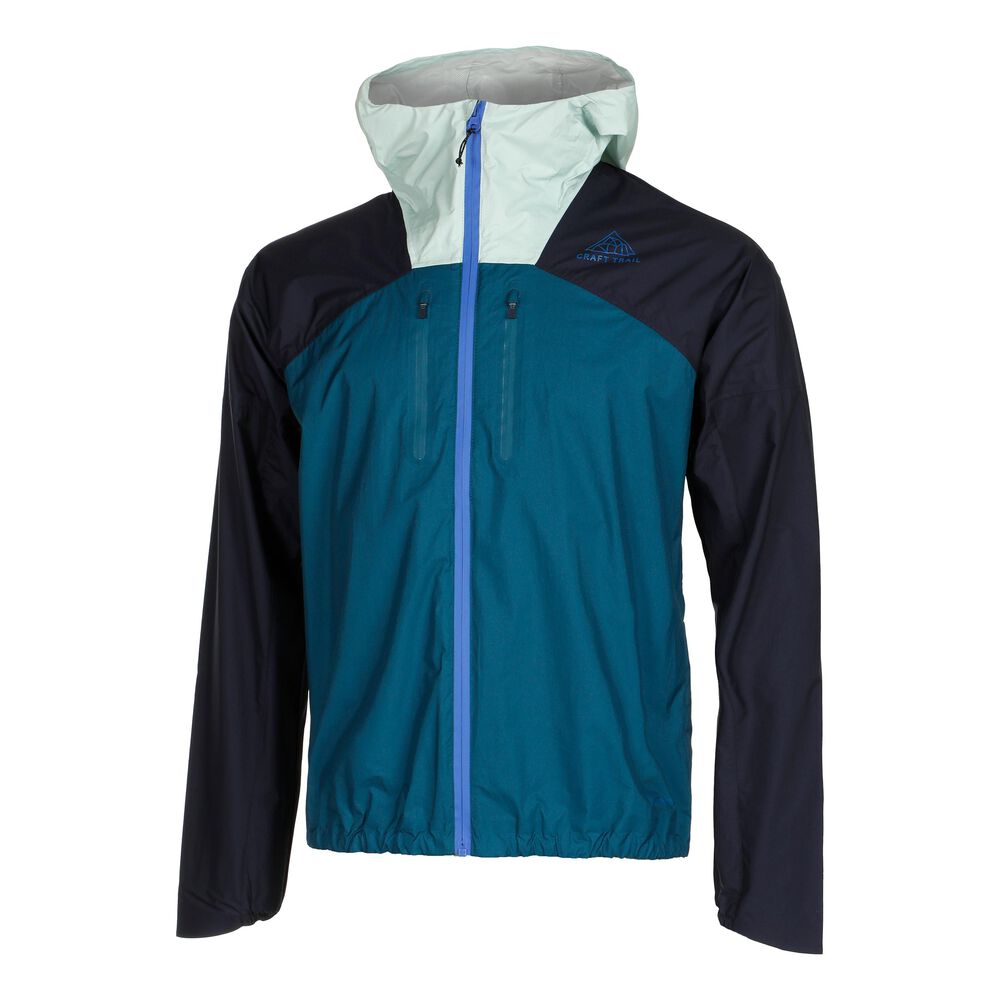 Craft Pro Trail 2L Lightweight Laufjacke Herren - Dunkelblau, Mint, Größe L