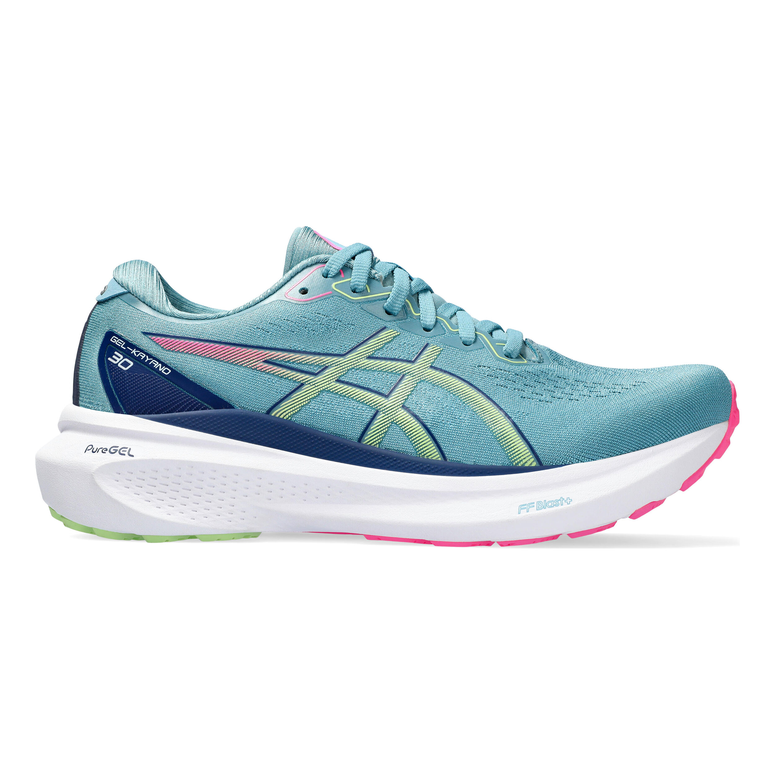 ASICS Gel Kayano 30 Stabilitatsschuh Damen Petrol Neongrun online kaufen Running Point AT