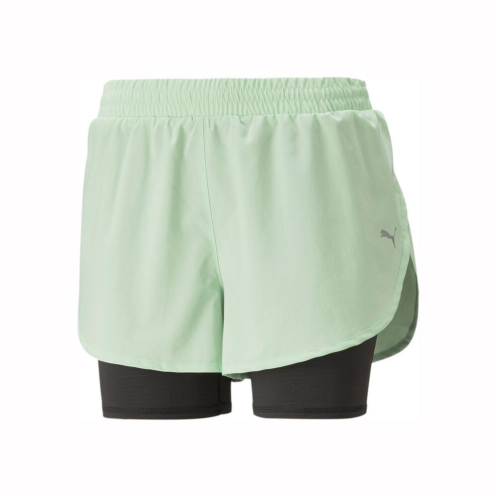 Puma Run Favorite Woven 2in1 3in Shorts Damen - Mint, Schwarz, Größe XS