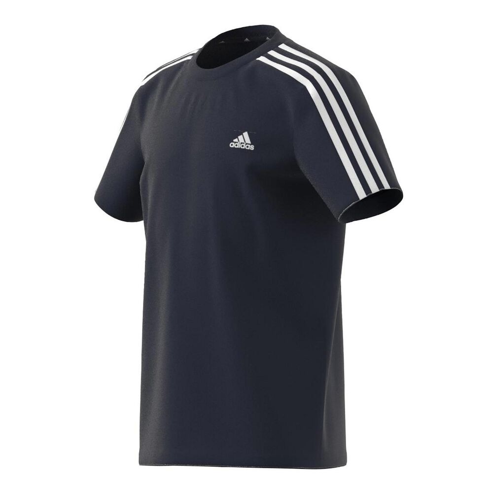 adidas 3 Stripes T-Shirt Kinder - Dunkelblau, Weiß, Größe 116
