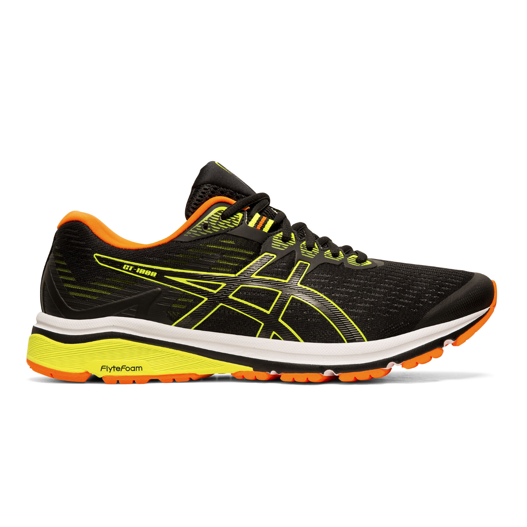Asics herren gt-1000 8 laufschuhe noir/jaune fluo 2025
